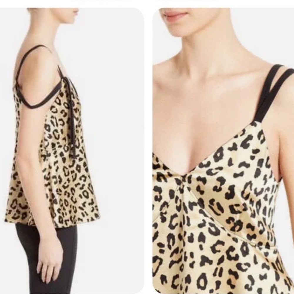 Cinq a Cept Sacha Leopard Print Silk Tank Top